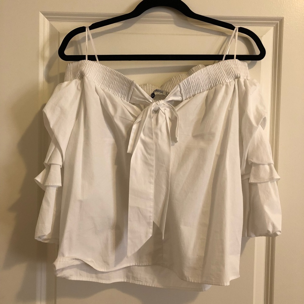 Zara Off The Shoulder White Blouse